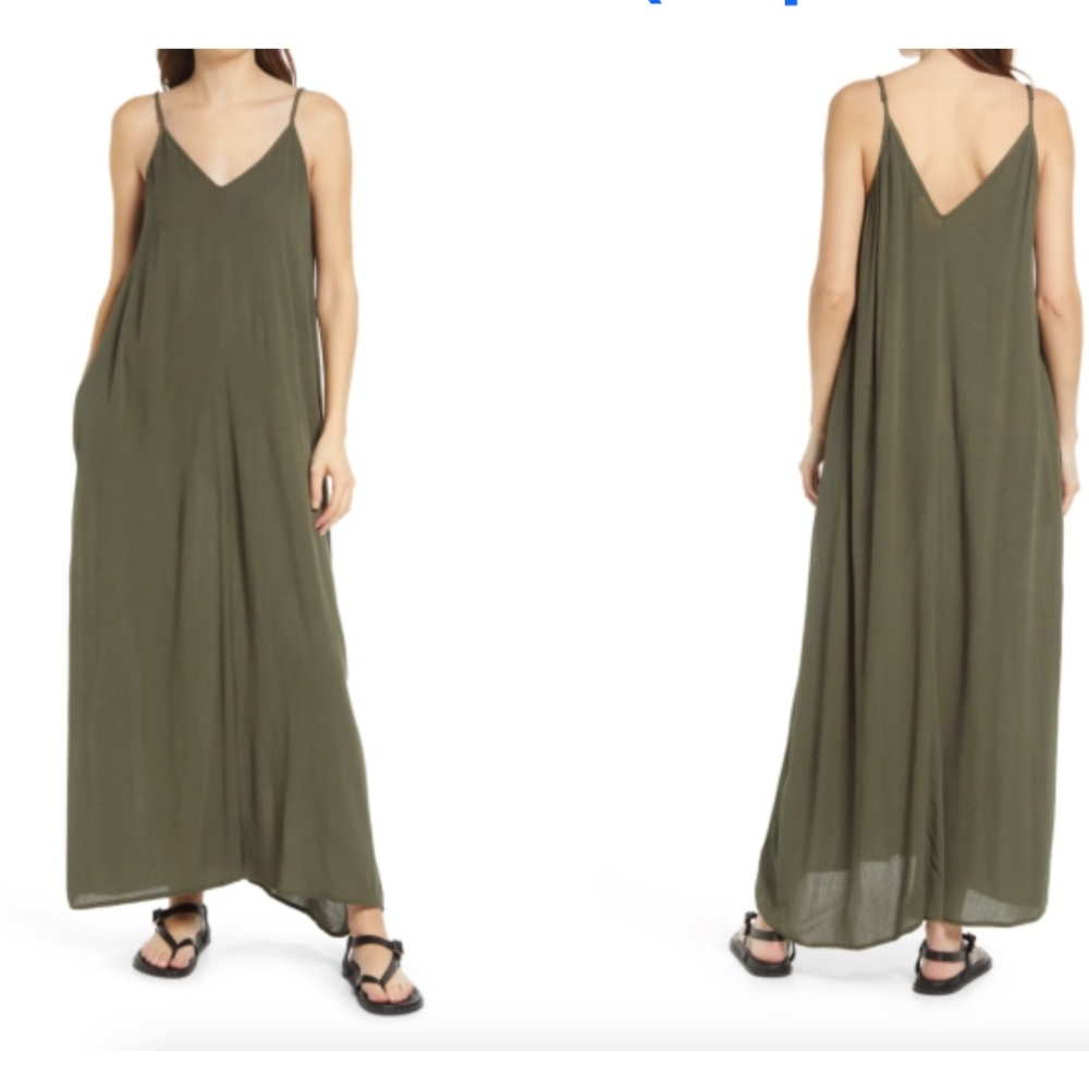 Nordstrom Maxi dress in Olive Green Size 1X NWT